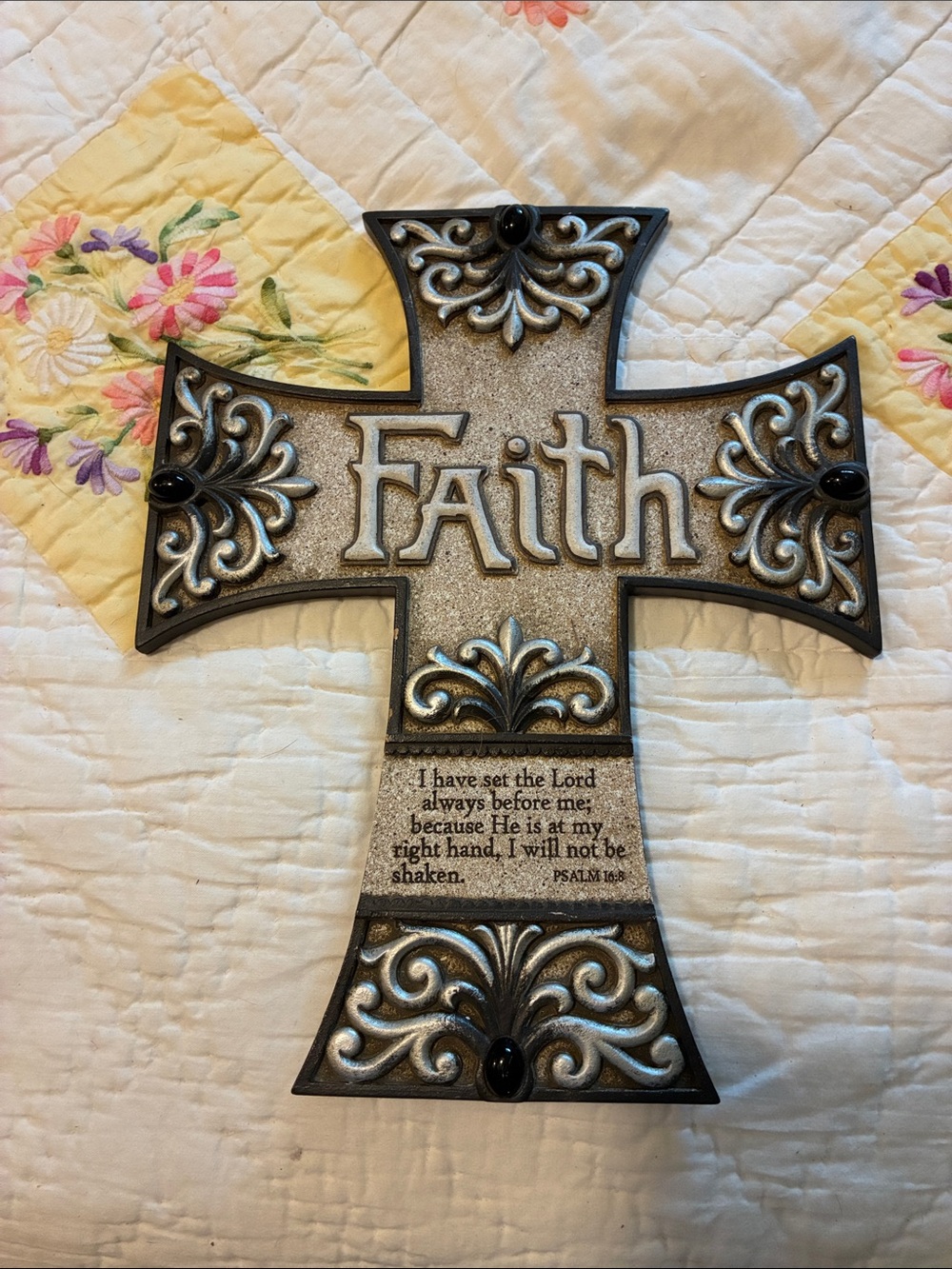 Hobby Lobby Silver and Black Faith Wall Cross